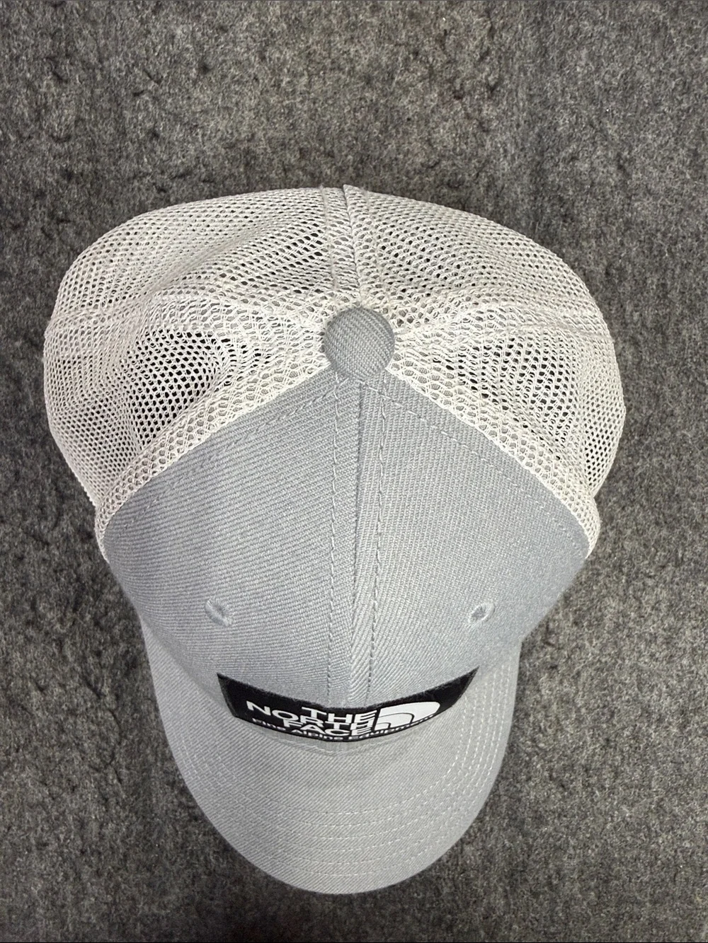 The North Face Light Grey Patch Logo Trucker Cap